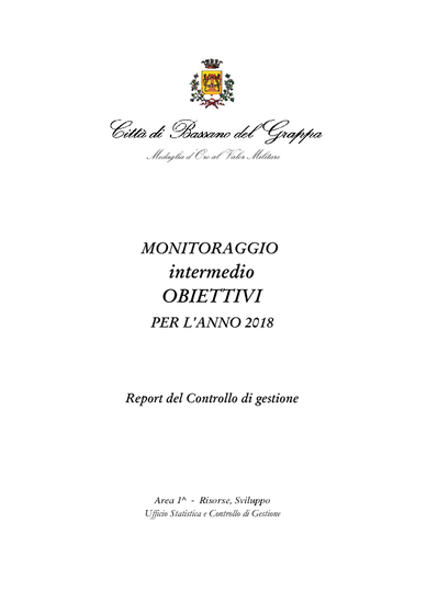 Monitoraggio intermedio obiettivi 2018