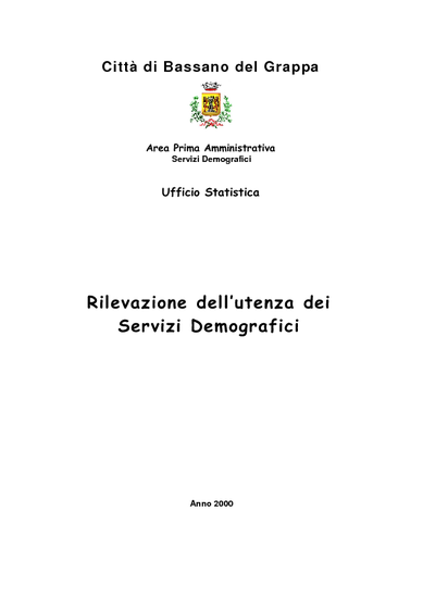 Utenti dei Servizi Demografici 2000