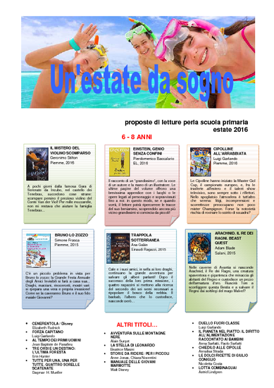 UN MARE DI LIBRI. Letture per l’estate 2016 - ragazzi 6-11 anni