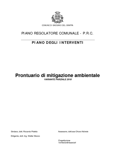 Prontuario di Mitigazione Ambientale