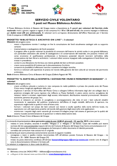 Servizio Civile Volontario - Bando
