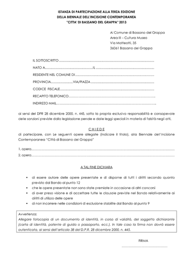 Istanza di partecipazione