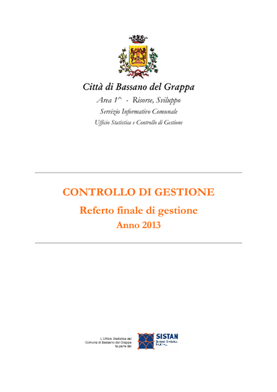 Referto finale di gestione - Anno 2013