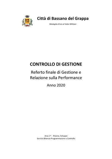 Referto finale di gestione e Relazione sulla performance 2020