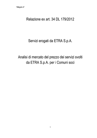 ETRA - analisi di mercato 