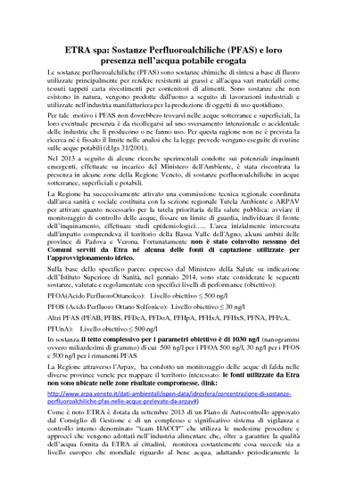 Relazione PFAS di ETRA spa