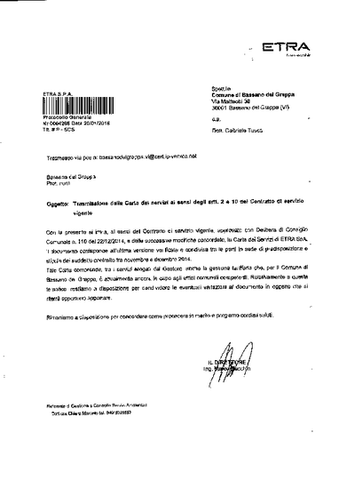 carta dei servizi ETRA