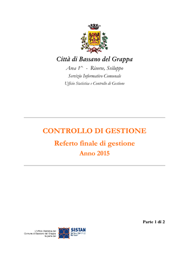 Referto finale di gestione - Anno 2015