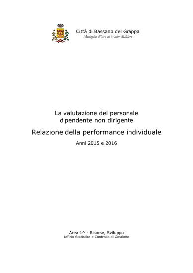 Relazione performance individuale 2015 e 2016